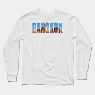 Bangkok Typography Graphic Image Long Sleeve T-Shirt